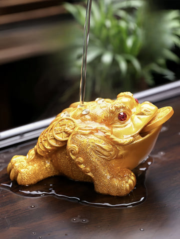 Golden Toad Color Changing Tea Pet Decoration,Zen Tea Ceremony Tea Set