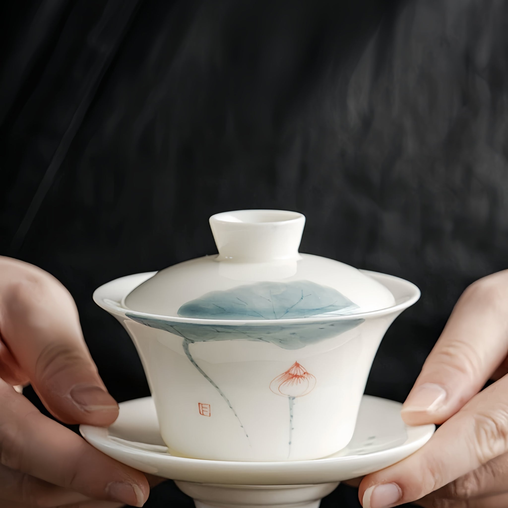 Ceramic Teacup, Chinese Traditional Gaiwan,Kung Fu Teacup 175 ml Gaiwan Ceramic Tea Cup Set