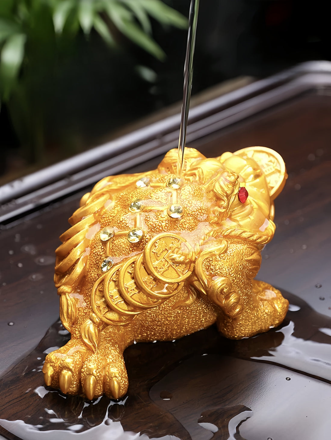 Golden Toad Color Changing Tea Pet Decoration,Zen Tea Ceremony Tea Set