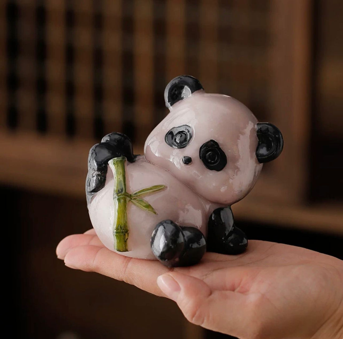 Panda Tea Pet,China Handmade Tea pet,Creative panda tea set Ornaments